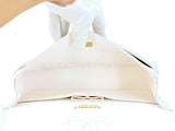 Chanel Bone Ivory White Caviar Medium Classic Double Flap Bag GHW 4OO