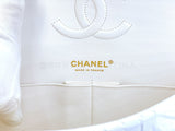 Chanel Bone Ivory White Caviar Medium Classic Double Flap Bag GHW 4OO