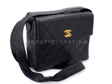 Chanel 1996 Vintage Black Caviar Box Crossbody Flap Bag 24k GHW LX9