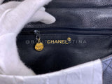 Chanel 1996 Vintage Black Caviar Box Crossbody Flap Bag 24k GHW LX9