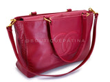Chanel 2006 Vintage Red Caviar Timeless CC Business Tote GHW OF6