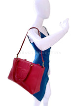 Chanel 2006 Vintage Red Caviar Timeless CC Business Tote GHW OF6