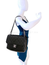 Chanel Black Luxe Chain Around Maxi Flap Bag SHW 65I