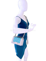 Chanel 18S Turquoise Mermaid Iridescent Water Boy Flap Bag Small 5N0