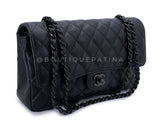 Chanel 17S So Black Medium Classic Double Flap Bag Calfskin QB8