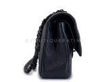 Chanel 17S So Black Medium Classic Double Flap Bag Calfskin QB8