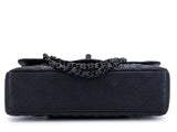 Chanel 17S So Black Medium Classic Double Flap Bag Calfskin QB8