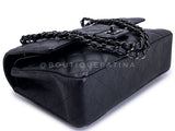 Chanel 17S So Black Medium Classic Double Flap Bag Calfskin QB8