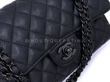 Chanel 17S So Black Medium Classic Double Flap Bag Calfskin QB8