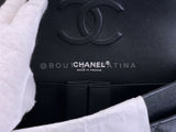 Chanel 17S So Black Medium Classic Double Flap Bag Calfskin QB8