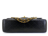 Chanel 1996 Vintage Black Jumbo Classic Flap Bag 24k GHW Lambskin GRP