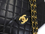 Chanel 1996 Vintage Black Jumbo Classic Flap Bag 24k GHW Lambskin GRP