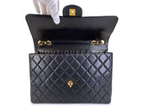 Chanel 1996 Vintage Black Jumbo Classic Flap Bag 24k GHW Lambskin GRP