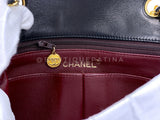 Chanel Vintage 1989 Black Mini Flap Bag Classic Lambskin 20cm 24k GHW FEL