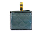 Chanel 1995 Runway Patent Forest Green Mini Vanity Case Bag 24k GHW 3UG
