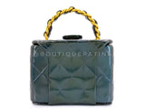Chanel 1995 Runway Patent Forest Green Mini Vanity Case Bag 24k GHW 3UG