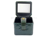 Chanel 1995 Runway Patent Forest Green Mini Vanity Case Bag 24k GHW 3UG