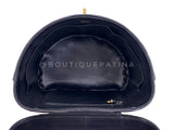 Chanel Vintage Lambskin Chevron Round Vanity Case Bag 24k GHW TT1