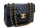Chanel 1994 Vintage Black Maxi Classic Flap Bag 24k GHW FTD