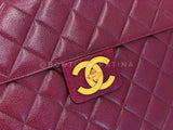 Chanel Vintage 1994 Wine Burgundy Caviar Briefcase Tote Bag 24k GHW CRG