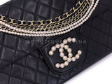 Chanel 2013 Black Westminster Pearl and Chain Flap Bag TL6