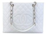 Pristine Chanel Vintage White Caviar Grand Shopper Tote GST Bag SHW Y1H