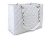 Pristine Chanel Vintage White Caviar Grand Shopper Tote GST Bag SHW Y1H