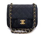 Chanel 2009 Black Caviar Square Mini Flap Bag GHW DYU