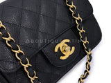Chanel 2009 Black Caviar Square Mini Flap Bag GHW DYU