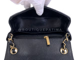 Chanel 2009 Black Caviar Square Mini Flap Bag GHW DYU