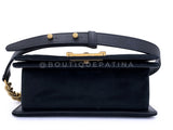 Chanel Small Boy Flap Bag Black Velvet Emerald-Cut Crystal Clasp GHW UGC