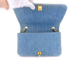 Chanel 1989 Vintage Light Denim Full Flap Bag 24k GHW 5CT