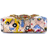 Chanel 95P Vintage "Barbie" Printed Maxi Flap Bag 24k GHW I0C