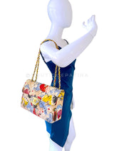 Chanel 95P Vintage "Barbie" Printed Maxi Flap Bag 24k GHW I0C
