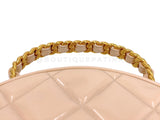 Chanel 95P Vintage "Barbie" Round Vanity Bag Beige Patent 24k GHW E0R