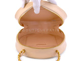 Chanel 95P Vintage "Barbie" Round Vanity Bag Beige Patent 24k GHW E0R