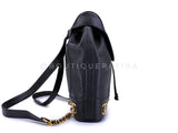 Rare Pristine Chanel 1994 Vintage Black Caviar Triple CC Large Backpack Bag 24k GHW V27