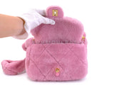 Chanel 2022 Pink Shearling Flap Crossbody Bag GHW 3U4