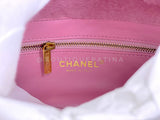 Chanel 2022 Pink Shearling Flap Crossbody Bag GHW 3U4