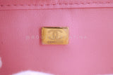 Chanel 23C Woven Houndstooth Pink Gold White Flap Bag GHW 72B