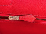 Hermès Red Ostrich 32cm Kelly Bag Sellier 24k GHW G3W