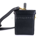 Chanel 1995 Vintage Caviar Box Vanity Case w Strap Bag 24k GHW Z5M