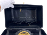 Chanel 1995 Vintage Caviar Box Vanity Case w Strap Bag 24k GHW Z5M