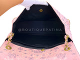 Chanel 1994 Vintage Baby Pink Bandana Maxi Straw Jumbo Flap Bag Paisley Print X43