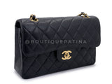 Chanel 2002 Vintage Black Caviar Small Classic Double Flap Bag 24k GHW 9TI