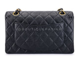 Chanel 2002 Vintage Black Caviar Small Classic Double Flap Bag 24k GHW 9TI