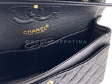 Chanel 2002 Vintage Black Caviar Small Classic Double Flap Bag 24k GHW 9TI