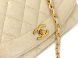 Chanel 1994 Vintage Pale Beige Caviar Medium Diana Flap Bag 24k GHW XI2