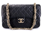 Chanel 2014 Black Westminster Pearl Braided Flap Bag GHW 523