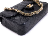 Chanel 2014 Black Westminster Pearl Braided Flap Bag GHW 523